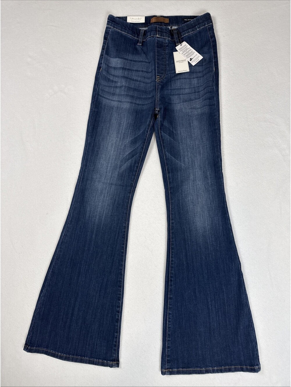 NEW Judy Blue Flare Jeans Women’s 11/30 x 34 High Waist Pull On Blue Stretch
